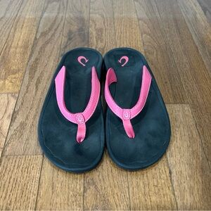 Olukai Kulapa Kai Thong Sandals Flip Flops Girls Size 4/5 Silver